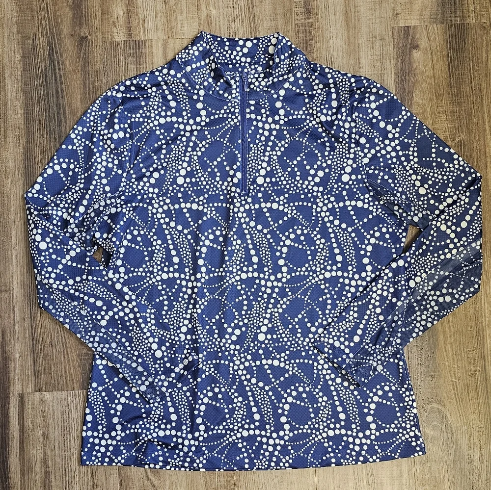EUC Gottex Kate Mock Neck Half Zip Long Sleeve Top - Picture 1 of 7